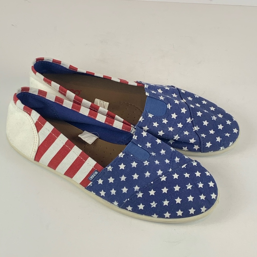 Bongo USA Flag Canvas Loafers Size 11